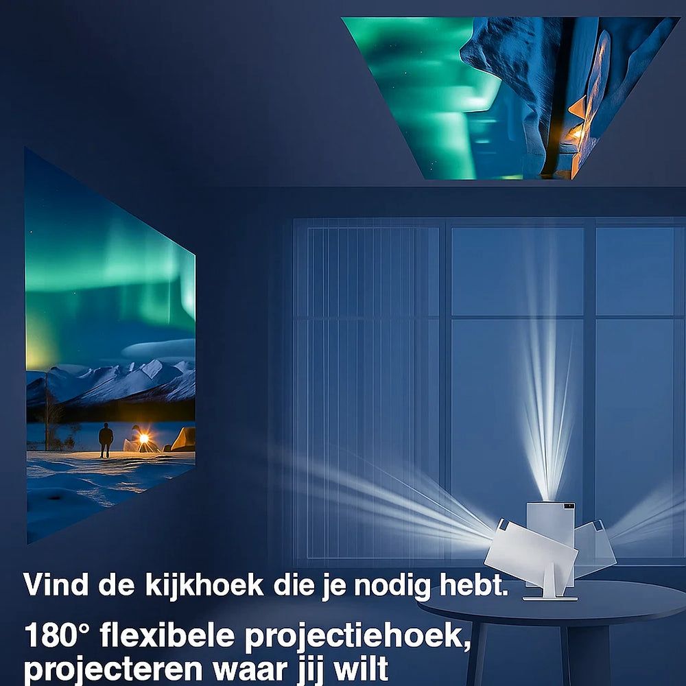 CineMate™– 180° Draaibare Beamer met Flexibele Projectie voor Wand & Plafond | HD Beeldkwaliteit